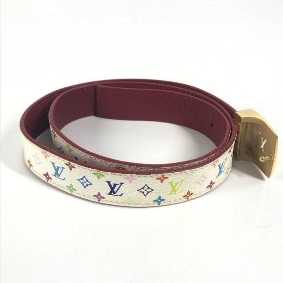 LOUIS VUITTON M9682W MonogramMulticolore Ceinture LV Cut Accessories belt Blanc - Picture 2 of 13